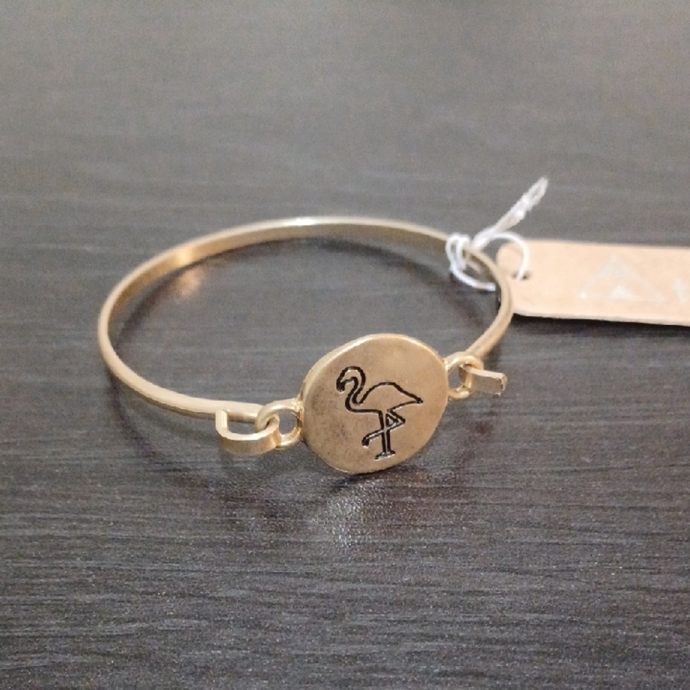 Worn Gold Flamingo Bracelet
